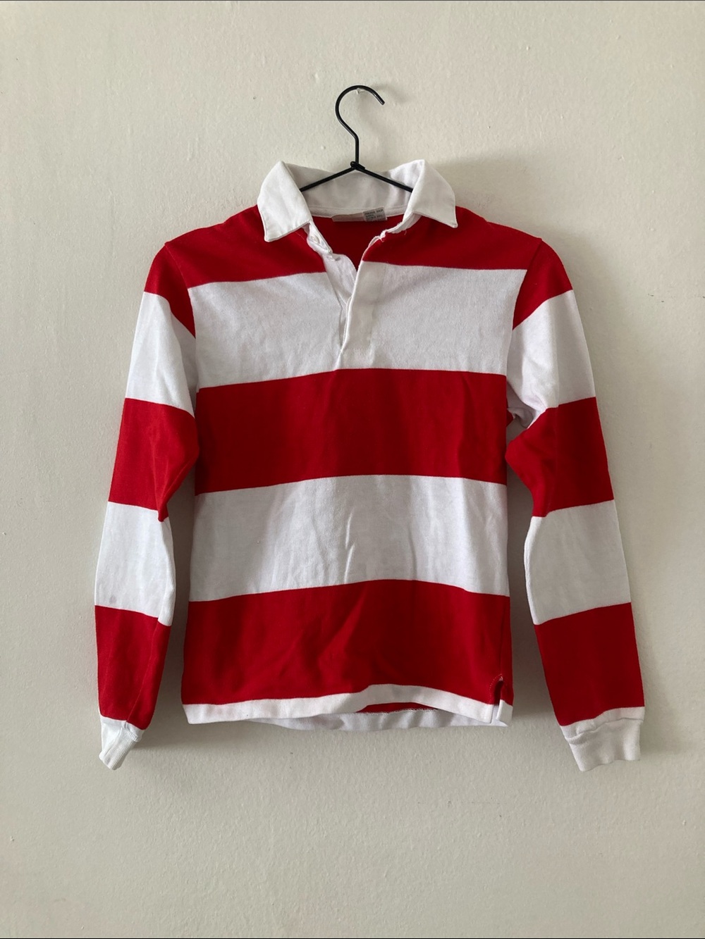 True vintage Red and White Striped Rugby Polo baby Tee